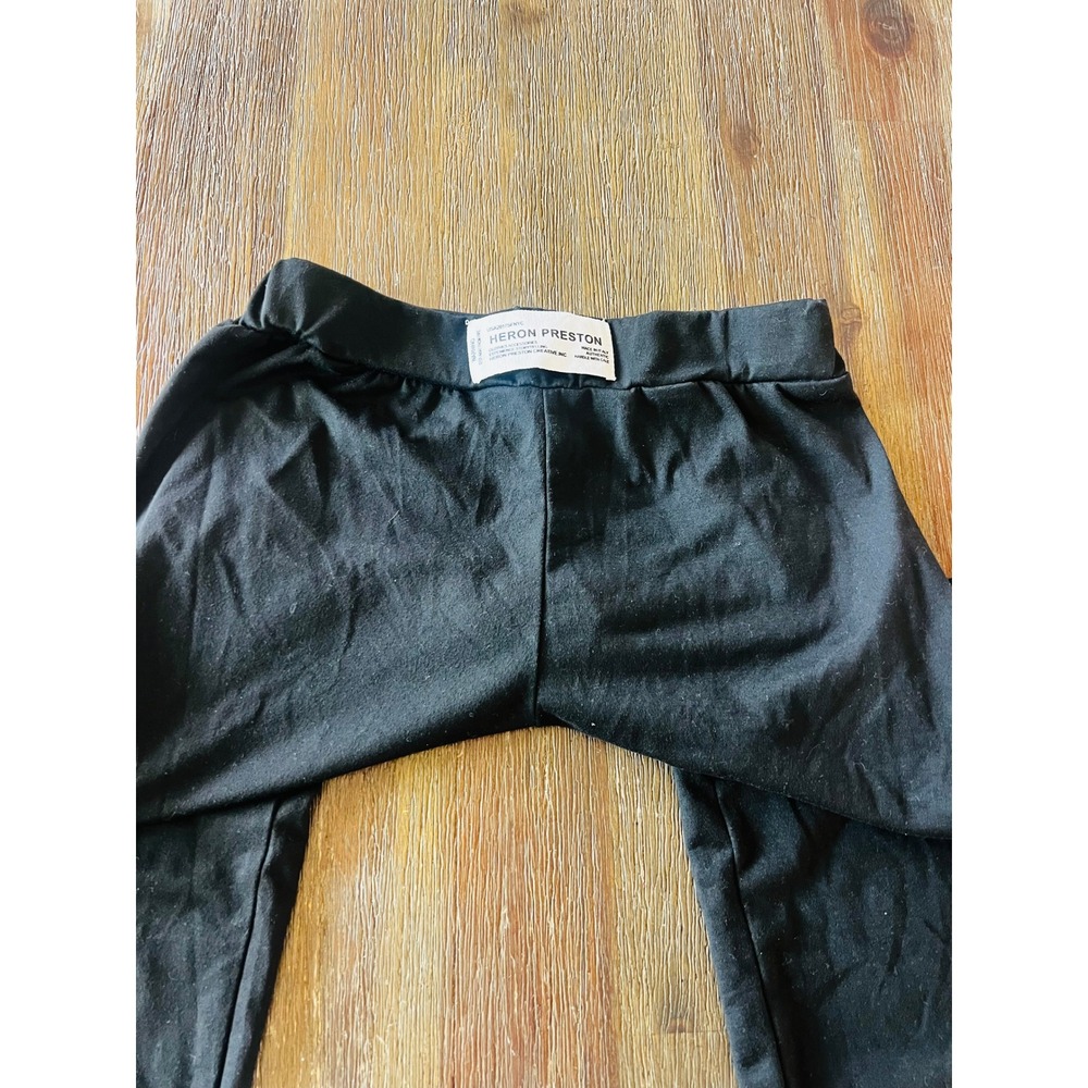 "Heron Preston" Black Logo Patch Leggings Slim Fit Medium